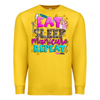 Lemon eat sleep manicure repeat Premium Sweatshirt - AdoDesignShop