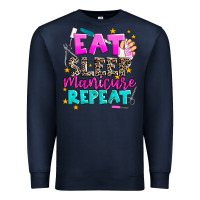 Navy eat sleep manicure repeat Premium Sweatshirt - AdoDesignShop