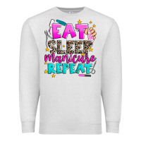 Oatmeal Heather eat sleep manicure repeat Premium Sweatshirt - AdoDesignShop