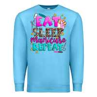 Ocean Blue eat sleep manicure repeat Premium Sweatshirt - AdoDesignShop