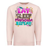 Pale Pink eat sleep manicure repeat Premium Sweatshirt - AdoDesignShop