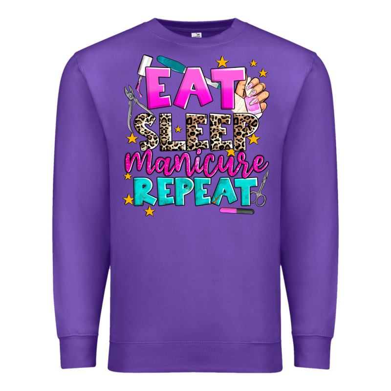 Eat Sleep Manicure Repeat Premium Sweatshirt by AdoDesignShop | Teevron