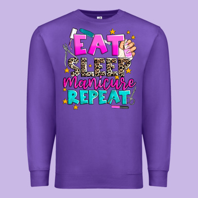 Eat Sleep Manicure Repeat Premium Sweatshirt Designed By Adodesignshop