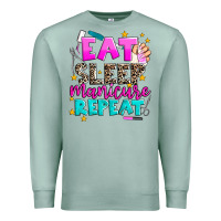 Seafoam eat sleep manicure repeat Premium Sweatshirt - AdoDesignShop