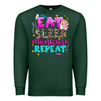 Sports Green eat sleep manicure repeat Premium Sweatshirt - AdoDesignShop