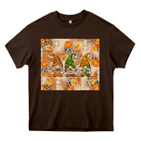 Chocolate Brown fall with gnomes Heavy Core Tee - texasbilliewilder