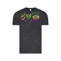 Vintage Black peace love mardi gras king cake Vintage Tee - RanaPortraitStore