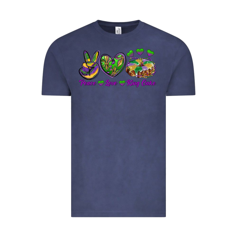 Peace Love Mardi Gras King Cake Vintage Tee by RanaPortraitStore | Teevron