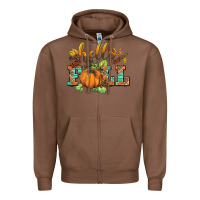 Chestnut hello fall pumpkin Zipper Hoodie - BarkalooDesign