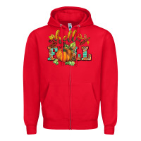 Red hello fall pumpkin Zipper Hoodie - BarkalooDesign