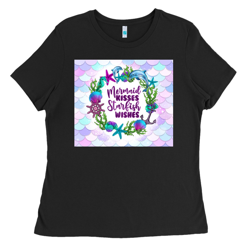 Mermaid Kisses Starfish Wishes Ladies Tee by TumblerDesignByShophia | Teevron