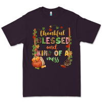 Plum Thankful blessed and kind of a mess Premium Tee - NancyCooperArtShop