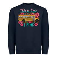 Navy this is how i roll school bus Heavyweight Sweatshirt - Artiststas