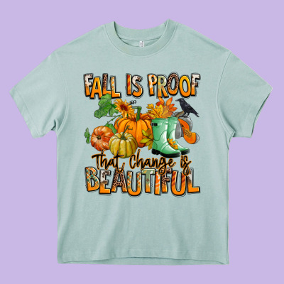 Fall Is Proof That Change Is Beautiful Heavy Core Tee Designed By Ranaportraitstore