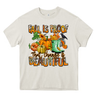 Cream Fall is proof that change is beautiful Heavy Core Tee - RanaPortraitStore