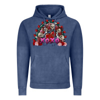 Vintage Denim Skull Xoxo rainbow Valentine's Day Vintage Hoodie - FaDigitalArtStudio