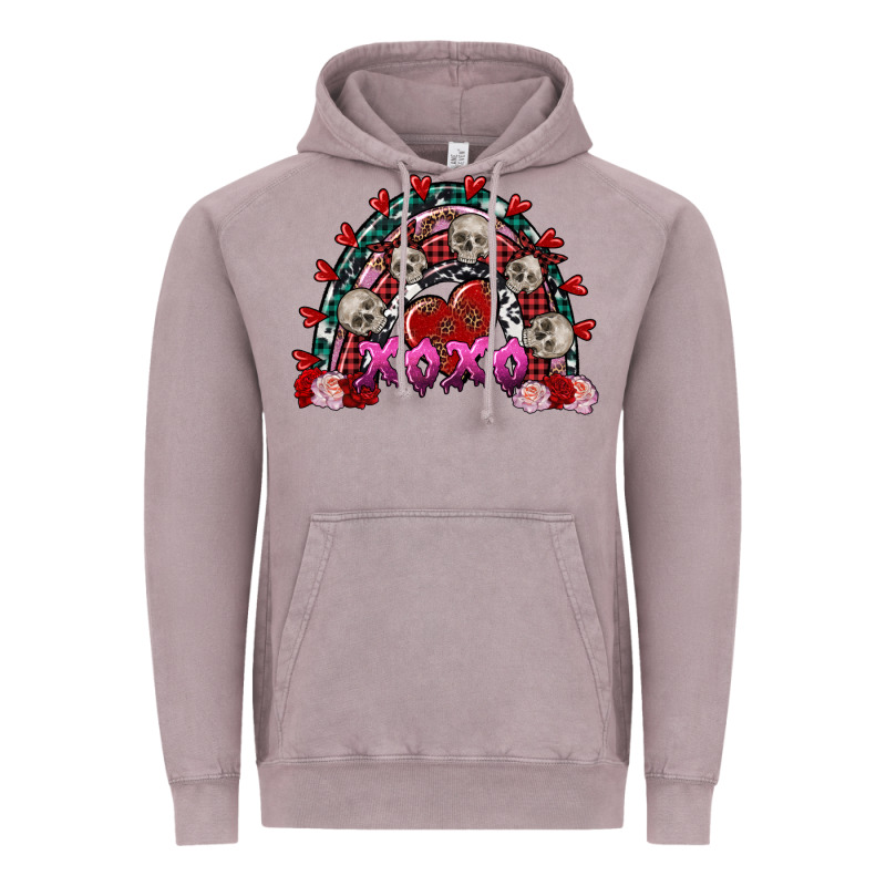 Skull Xoxo Rainbow Valentine's Day Vintage Hoodie by FaDigitalArtStudio | Teevron