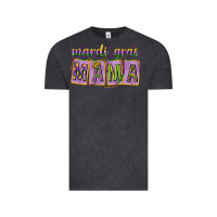 Vintage Black Mardi gras mama with beads mother's day Vintage Tee - HowdyJamesFarm