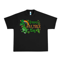 Black St. Patrick's Happy Pat T-Rex Day with rainbow Urban Heavy Tee - HowdyJamesFarm