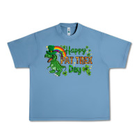 Pebble Blue St. Patrick's Happy Pat T-Rex Day with rainbow Urban Heavy Tee - HowdyJamesFarm