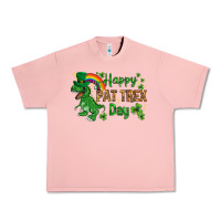 Salmon St. Patrick's Happy Pat T-Rex Day with rainbow Urban Heavy Tee - HowdyJamesFarm