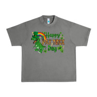 Tornado St. Patrick's Happy Pat T-Rex Day with rainbow Urban Heavy Tee - HowdyJamesFarm