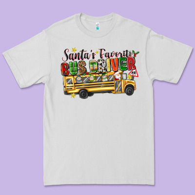 Santas Favorite Bus Driver Premium Tee Designed By Texasbilliewilder