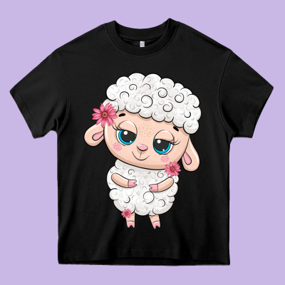 Cute Sheep Heavy Core Tee Designed By Texasbilliewilder