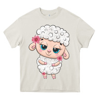 Cream cute sheep Heavy Core Tee - texasbilliewilder