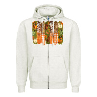 Oatmeal Heather fall brushstrokes Zipper Hoodie - BarkalooDesign