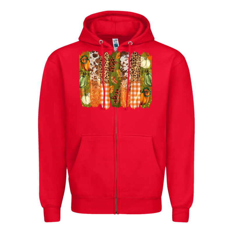 Fall Brushstrokes Zipper Hoodie by BarkalooDesign | Teevron