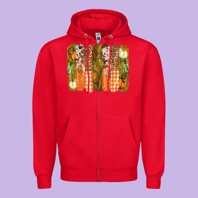 Fall Brushstrokes Zipper Hoodie Designed By Barkaloodesign