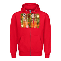 Red fall brushstrokes Zipper Hoodie - BarkalooDesign