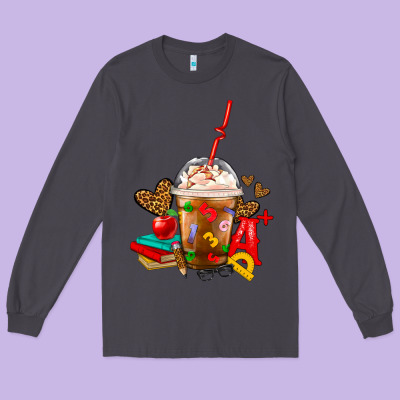 Teacher Frappe Coffee Long Sleeve Tee Designed By Fadigitalartstudio