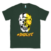 Sports Green Dad life Sugar Skull for Soccer Softball Halloween Costume Classic Tee - maiPhamDesign