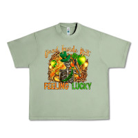 Oil Green St. Patrick's Dead inside but feeling lucky Urban Heavy Tee - HowdyJamesFarm