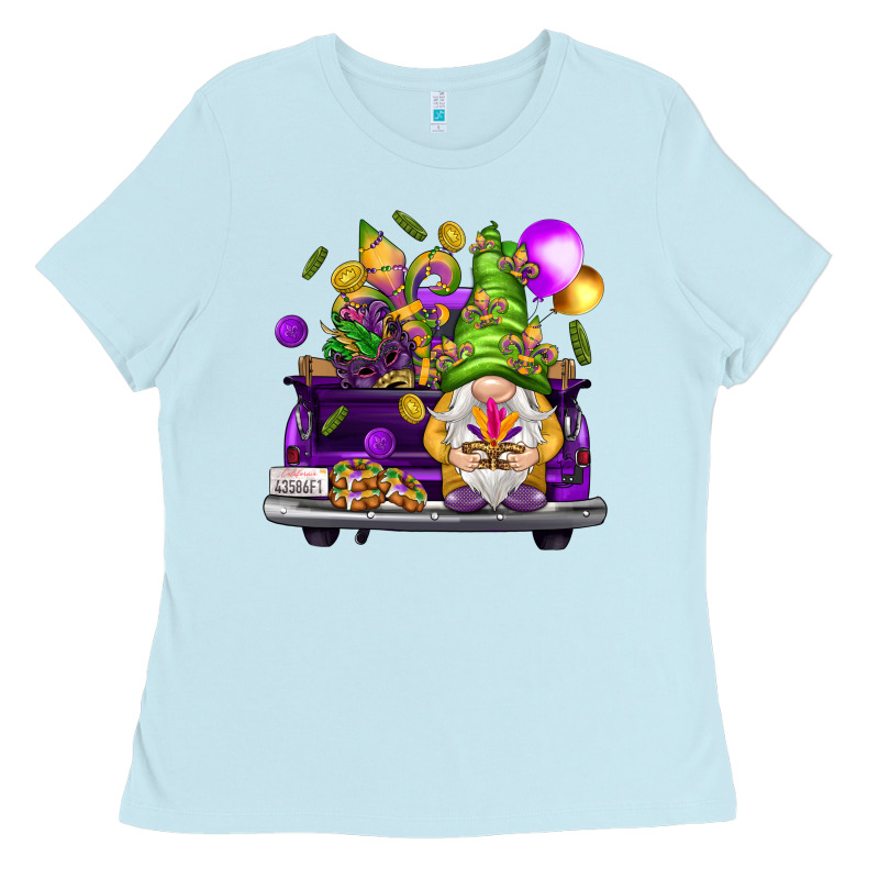 Mardi Gras Gnome On The Truck Ladies Tee by HowdyJamesFarm | Teevron