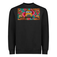 Black school bus leopard gemstone license plate Heavyweight Sweatshirt - Artiststas