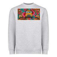 Heather Grey school bus leopard gemstone license plate Heavyweight Sweatshirt - Artiststas
