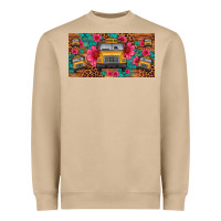 Mushroom school bus leopard gemstone license plate Heavyweight Sweatshirt - Artiststas