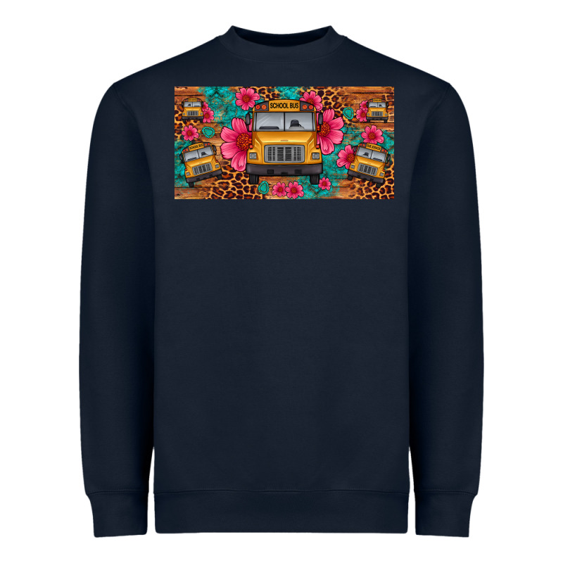 School Bus Leopard Gemstone License Plate Heavyweight Sweatshirt by Artiststas | Teevron
