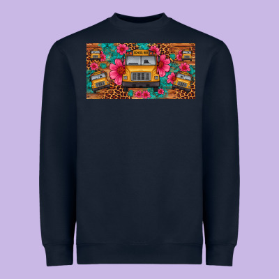 School Bus Leopard Gemstone License Plate Heavyweight Sweatshirt Designed By Artiststas