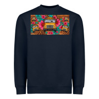Navy school bus leopard gemstone license plate Heavyweight Sweatshirt - Artiststas