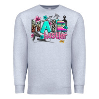Heather Grey hair hustler Premium Sweatshirt - AdoDesignShop