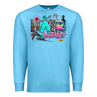 Ocean Blue hair hustler Premium Sweatshirt - AdoDesignShop