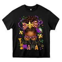 Black mardi gras mama afro messy bun Heavy Core Tee - texasbilliewilder