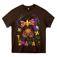 Chocolate Brown mardi gras mama afro messy bun Heavy Core Tee - texasbilliewilder