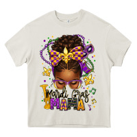 Cream mardi gras mama afro messy bun Heavy Core Tee - texasbilliewilder