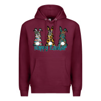 Burgundy Happy Easter Premium Hoodie - CowhideDigitalArt