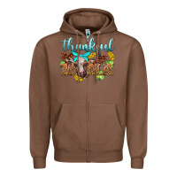 Chestnut thankful mama cow Zipper Hoodie - BarkalooDesign